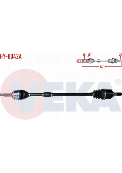 Hyundaı Accent Blue 1.4 Cvvt M - T Abslı 48 Dıs Uzunluk 927MM 2012 - Komple Aks Ön Sağ 495011R000