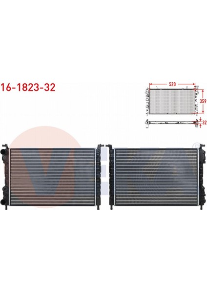 Fıat Palıo (178BX) (178DX) 1.2i 16V M - T 1996 - 2005 Su Radyatörü Mekanik (32MM) 46750718