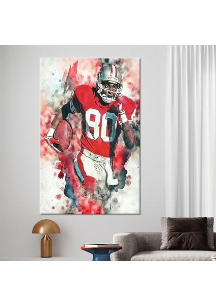 1 Parça Kanvas Tablo, Jerry Rice Resim, Pirinç Kanvas Poster, Motivasyon Kanvas,