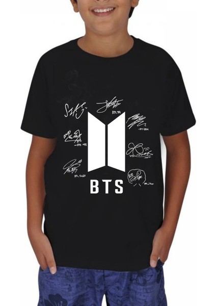 Unisex Siyah Bts Imza T- Shirt Bts Kolye Bts Şapka 3'lü Kombin modelleri