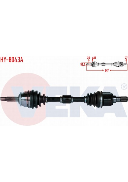 Hyundaı Accent Blue 1.6 Crdı M - T Abslı Abs 48 Dıs Uzunluk 647MM 2012 - Komple Aks Sol Ön 495001R200