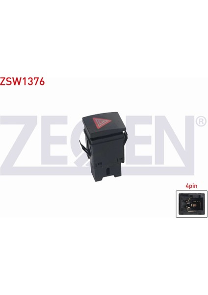 Volkswagen Polo 2001 - 2012 Flaşör Anahtarı 4 Pin 6Q0953235A