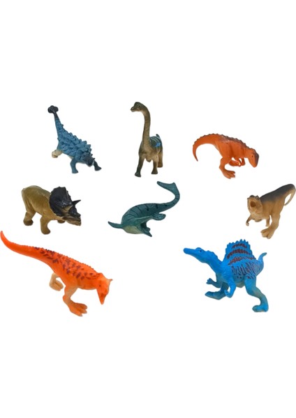 PopŞeker Oyuncak 8 Figürlü Mini Dinozorlar Oyuncak Seti