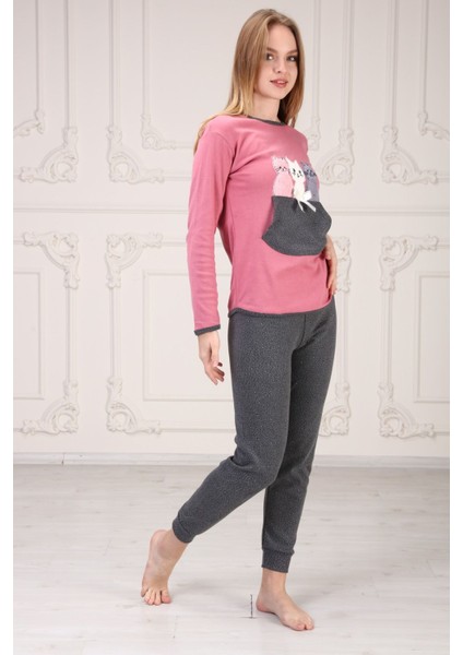 Cepli Baskılı Pijama Takım