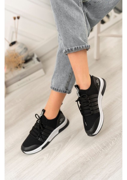 Fileli Siyaha Beyaz Taban Spor Ayakkabı modelleri