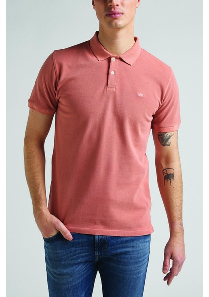 Natural Dye Erkek Pembe Polo Tişört