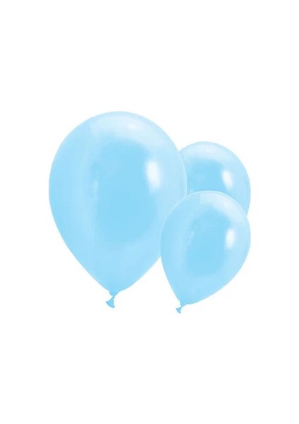 Metalik Açık Mavi Balon 10'lu