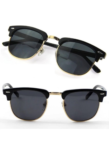 DC2037BLACK Parlak Siyah Polarize Clubmaster Unisex Güneş Gözlüğü