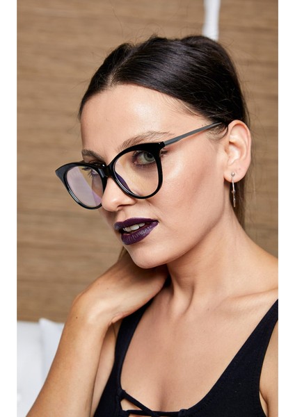 Kadın Mavi Işık Koruyucu Gözlük Siyah Kemik Çerçeve ile Şık Tasarım modelleri