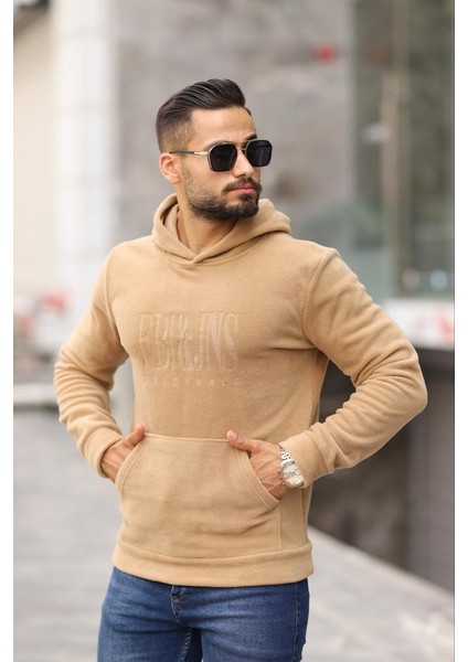 Kapşonlu Regular Fit Polar Erkek Sweatshirt