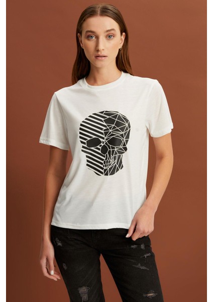 Baskılı Basic T-Shirt (B22-385A)