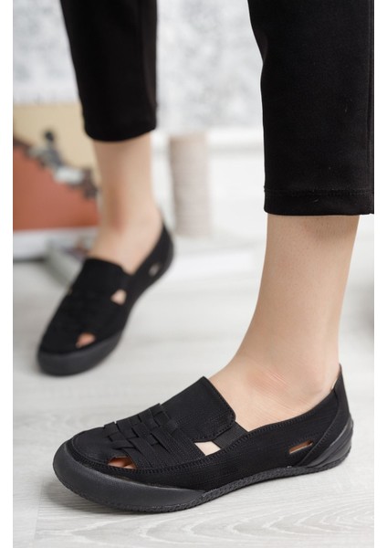 Ortopedik Ped Lastikli Siyah Kadın Ayakkabı fiyatları