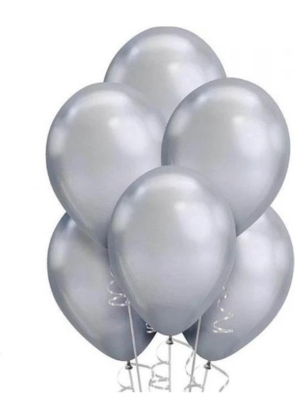 Metalik Gümüş Balon 10'lu