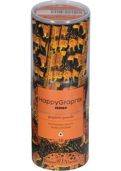 "Happy Graphix" Jumbo Kurşun Kalem 4B-3,5 mm Leopar Desenli