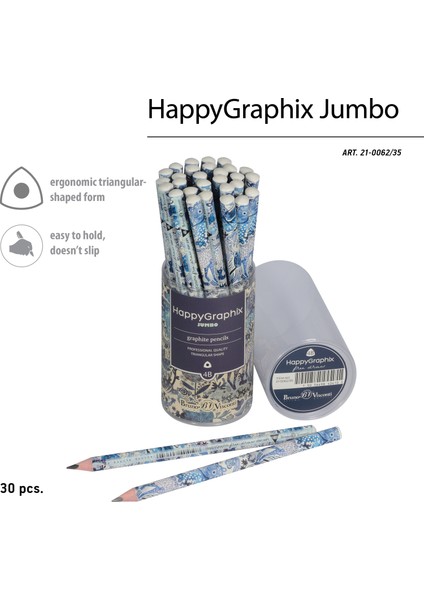 "happy Graphix" Jumbo Kurşun Kalem 4b ,3,5 Mm. Masal fırsatları
