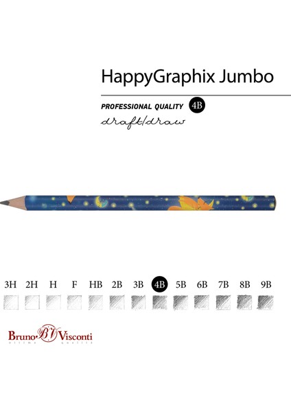 Bruno Visconti "happy Graphix" Jumbo Kurşun Kalem 4b ,3,5 Mm. Tilki