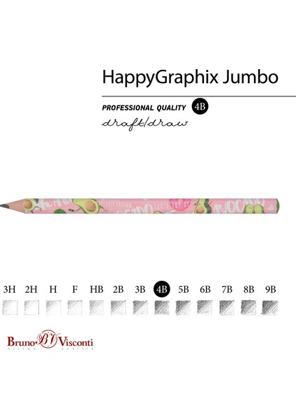 "happy Graphix" Jumbo Kurşun Kalem 4b ,3,5 Mm. Avokado fiyatları