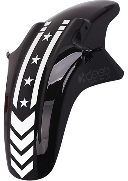 Motosiklet Çamurluk Yıldız Sticker Mat Beyaz - 2 Adet