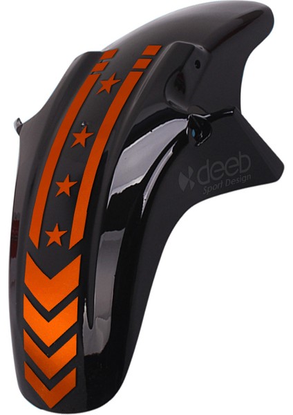Motosiklet Çamurluk Yıldız Sticker Turuncu Reklektif - 2 Adet