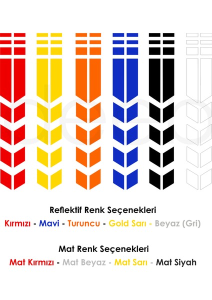Motosiklet Çamurluk Yıldız Sticker Turuncu Reklektif - 2 Adet