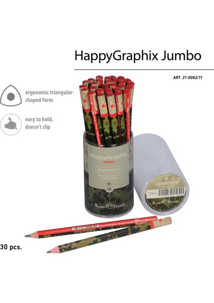 "happy Graphix" Jumbo Kurşun Kalem 4b ,3,5 Mm. Askeri fırsatları