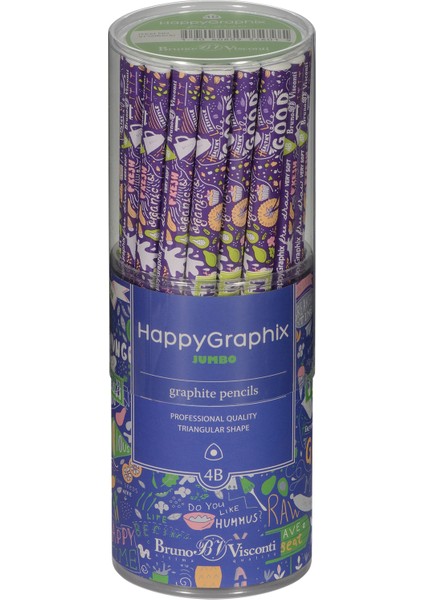"happy Graphix" Jumbo Kurşun Kalem 4b ,3,5 Mm. Vegan indirimleri