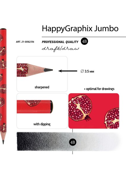 "happy Graphix" Jumbo Kurşun Kalem 4b ,3,5 Mm. Fresh & Fruity modelleri