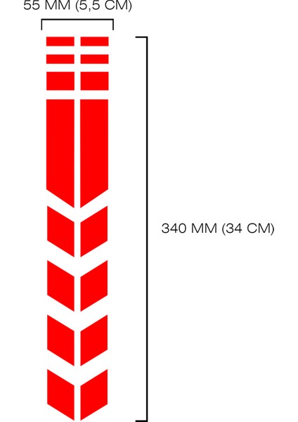 Motosiklet Çamurluk Sticker Kırmızı Reklektif Model x - 2 Adet