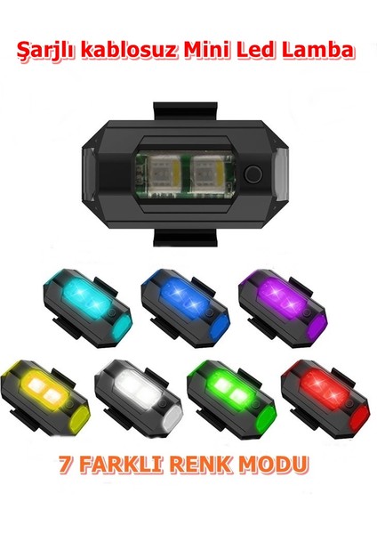 Bisiklet Mini LED Lambası 7 Farklı Mod- 20 Den Fazla Renk Kombinasyonu