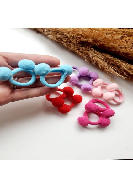 10 Adet Ponponlu Esnek Lastik Toka