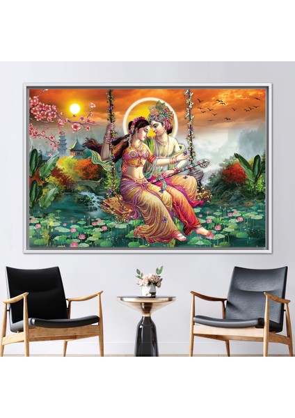 1 Parça Beyaz Çerçeveli Kanvas Tablo, Üreme Kanvas, Ünlü Sanat,