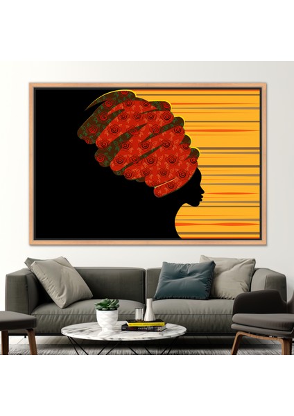1 Parça Naturel Çerçeveli Kanvas Tablo, Silhueta Mulher Negra, Afrikalı Kız Kanvas Poster, fiyatları