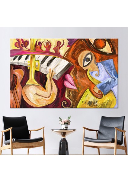 1 Parça Kanvas Tablo, Soyut Caz Müzik Resmi, Caz Müziği Kanvas Poster, Soyut Baskılı,