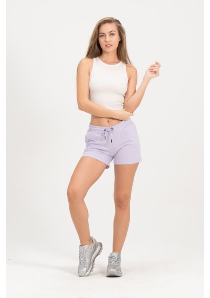 Kadın Lila Şort Mini Spor Şort