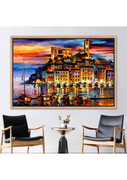 1 Parça Naturel Çerçeveli Kanvas Tablo, Deniz Manzarası Sanat, Çağdaş Duvar Süsü,