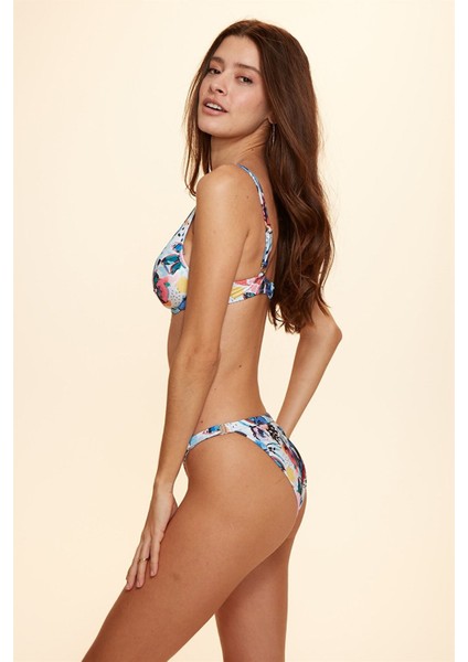 No Gossıp Unıqe Ayarlı Ince Kenarlı Bikini Tek Alt Çiçek Desenli 229208-D