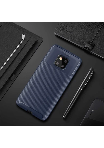 Kip GSM Huawei Mate 20 Pro Kılıf Karbon Desenli Yüksek Kalite Negro Silikon Kapak