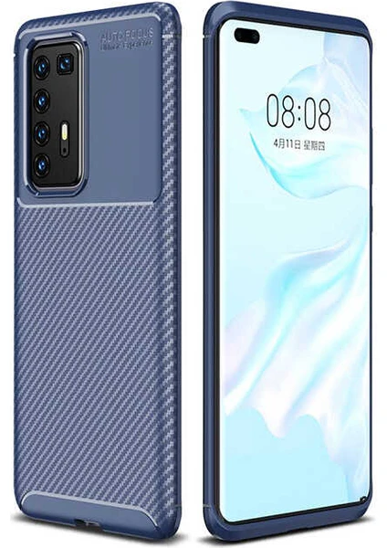 Kip GSM Huawei P40 Pro Kılıf Karbon Desenli Yüksek Kalite Negro Silikon Kapak