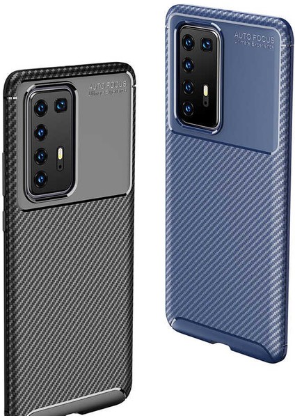 Huawei P40 Pro Kılıf Karbon Desenli Yüksek Kalite Negro Silikon Kapak