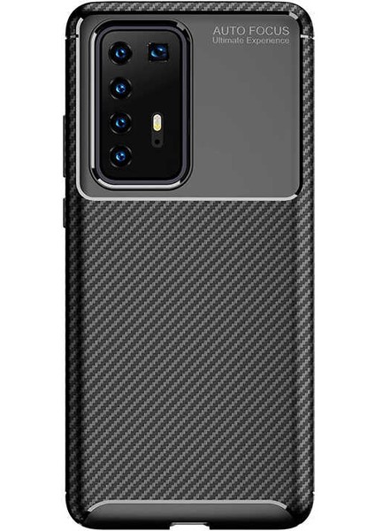 Huawei P40 Pro Kılıf Karbon Desenli Yüksek Kalite Negro Silikon Kapak