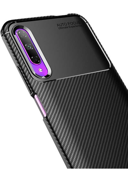 Huawei P Smart Pro 2019 Kılıf Karbon Desenli Yüksek Kalite Negro Silikon Kapak