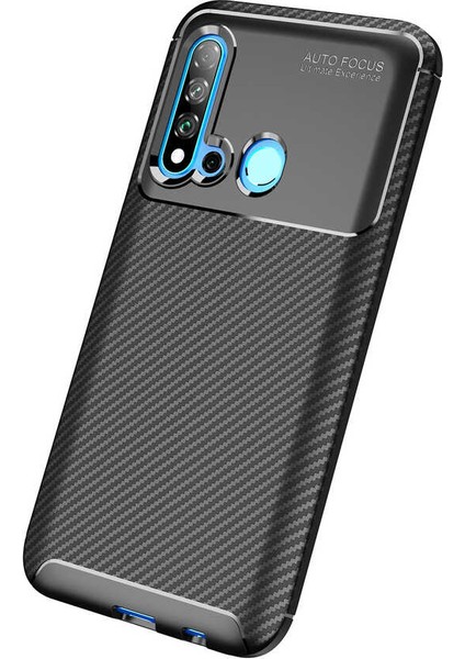 Huawei P20 Lite 2019 Kılıf Karbon Desenli Yüksek Kalite Negro Silikon Kapak