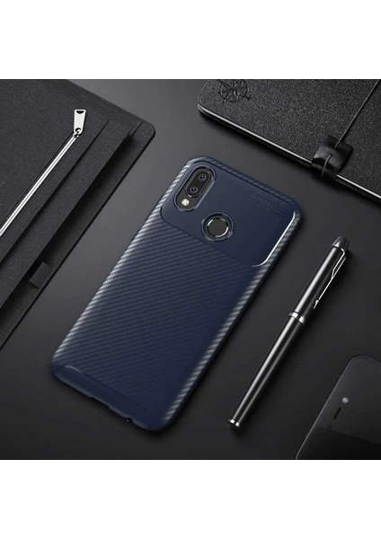 Kip GSM Huawei P20 Lite Kılıf Karbon Desenli Yüksek Kalite Negro Silikon Kapak