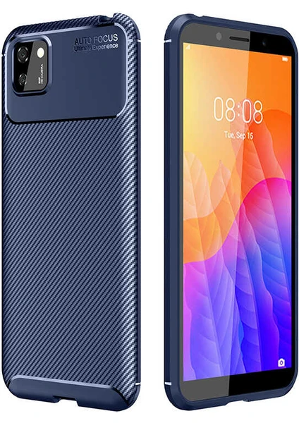 Kip GSM Huawei Y5P Kılıf Karbon Desenli Yüksek Kalite Negro Silikon Kapak