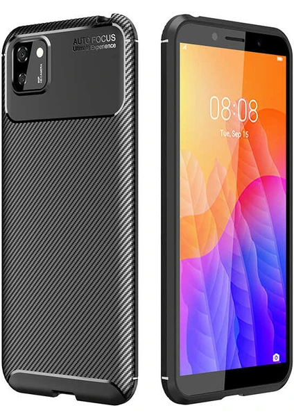 Kip GSM Huawei Y5P Kılıf Karbon Desenli Yüksek Kalite Negro Silikon Kapak