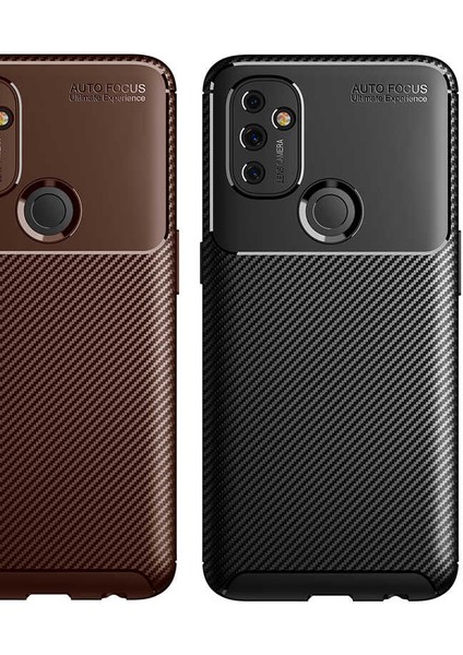 One Plus Nord N100 Kılıf Karbon Desenli Yüksek Kalite Negro Silikon Kapak