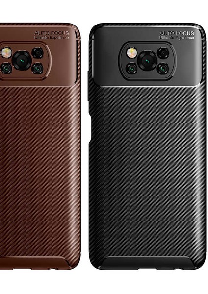 Xiaomi Poco X3 Kılıf Karbon Desenli Yüksek Kalite Negro Silikon Kapak