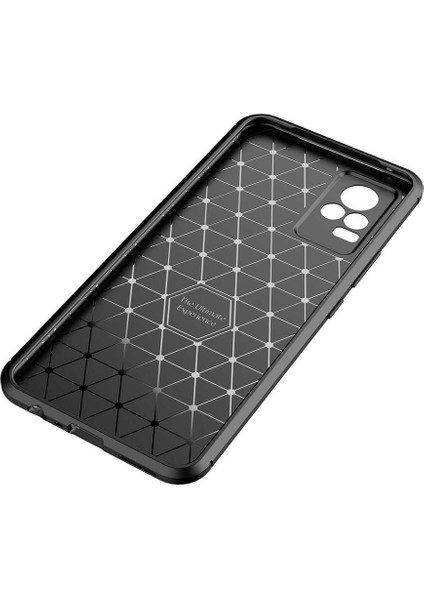 Vivo V21E Kılıf Karbon Desenli Yüksek Kalite Negro Silikon Kapak