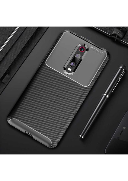 Xiaomi Mi 9t Kılıf Karbon Desenli Yüksek Kalite Negro Silikon Kapak