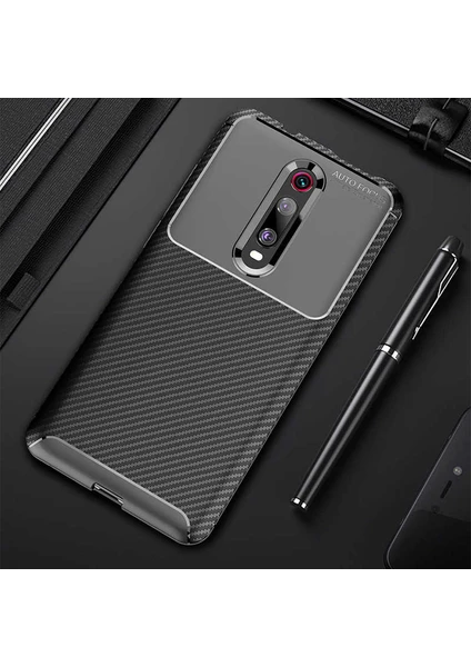 Kip GSM Xiaomi Mi 9t Kılıf Karbon Desenli Yüksek Kalite Negro Silikon Kapak